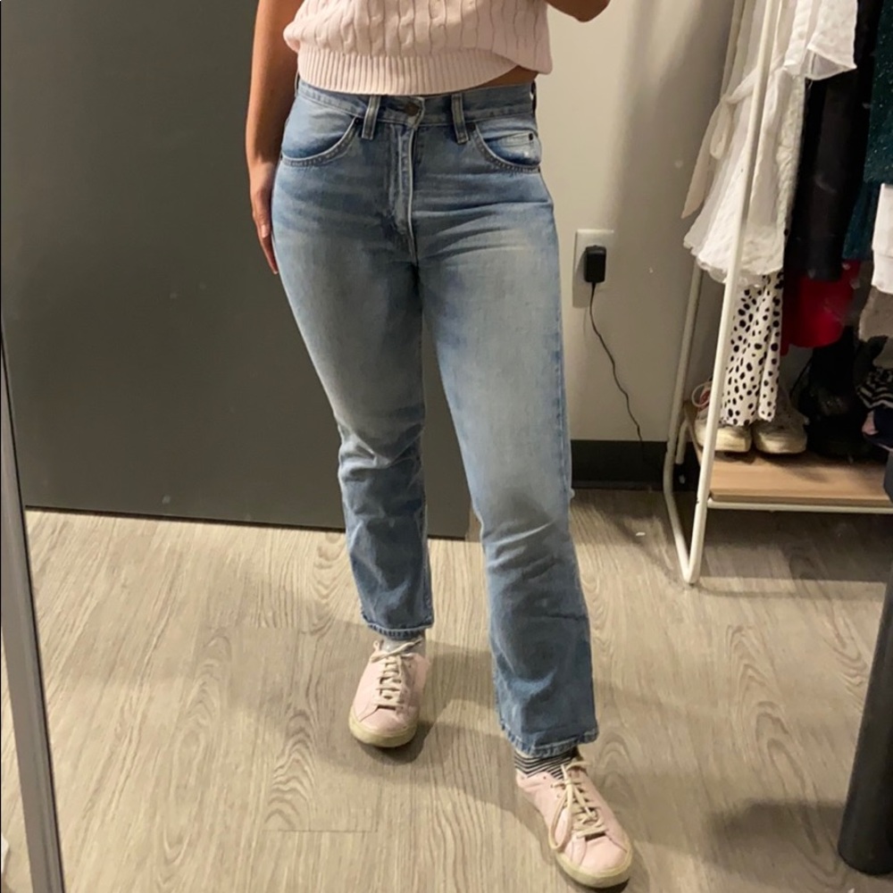 Levi’s light wash straight fit jeans
